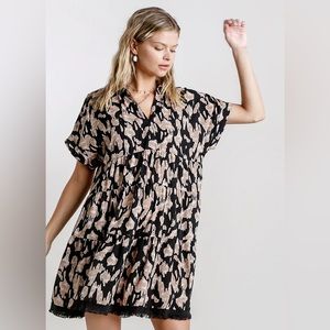 Umgee Black & Tan Tiered Dress